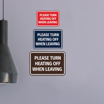 Signs ByLITA Classic Framed Please Turn Heating Off When Leaving Door or Wall Sign | Eco-Friendly Home Signs